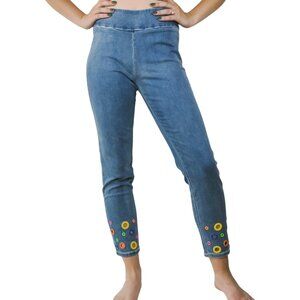 Vintage 90s Ethyl Clothing Julie Denim Capri Grommet Pants